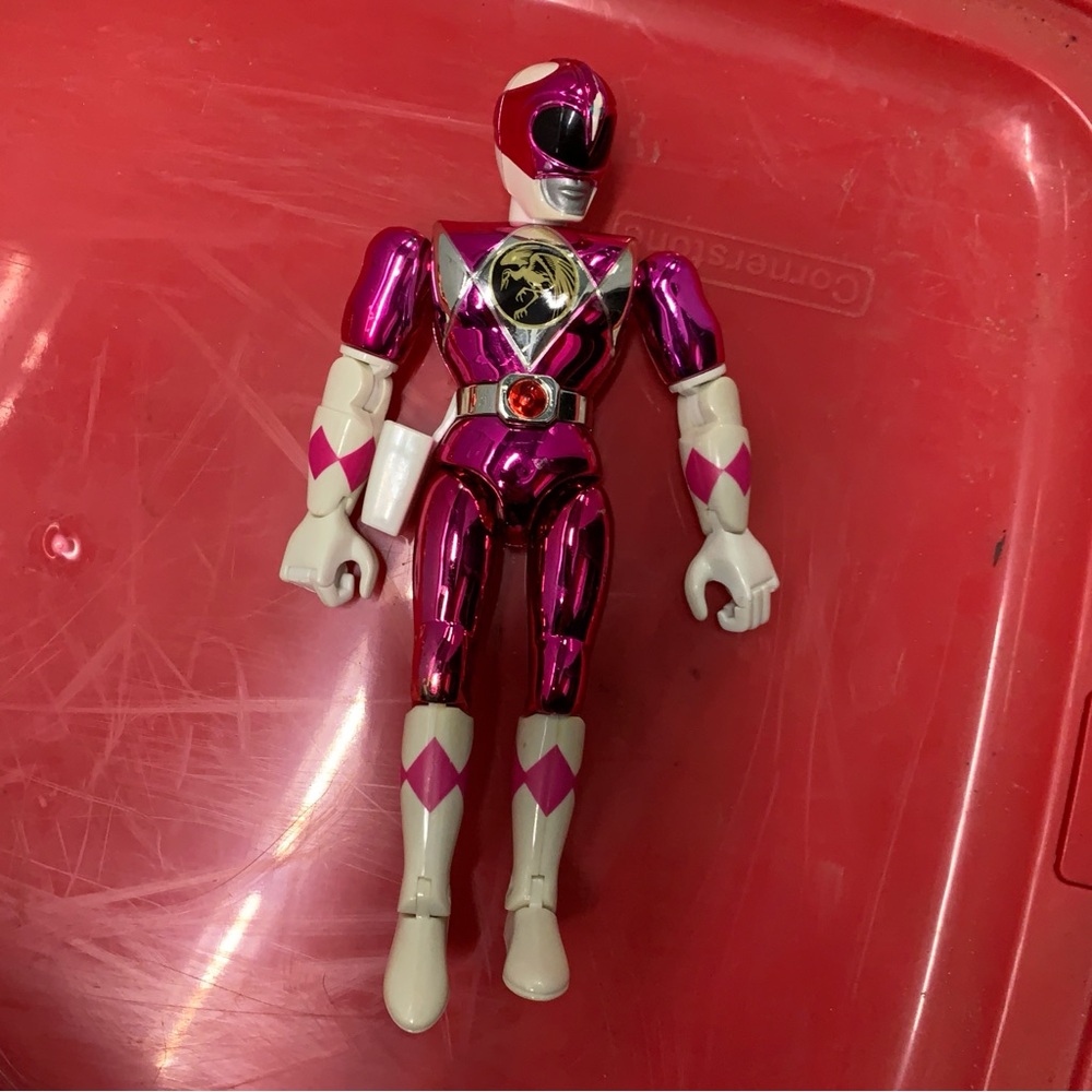 Shiny Pink and White power ranger Figure